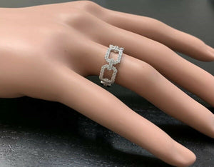 Splendid 0.50 Carats Natural Diamond 14K Solid White Gold Ring