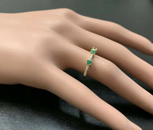 Load image into Gallery viewer, 0.45 Carats Natural Emerald and Diamond 14K Solid Yellow Gold Ring