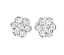 Load image into Gallery viewer, Exquisite 0.45 Carats Natural Diamond 14K Solid White Gold Stud Earrings