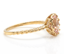 Load image into Gallery viewer, 2.00 Carats Exquisite Natural Morganite 14K Solid Yellow Gold Ring
