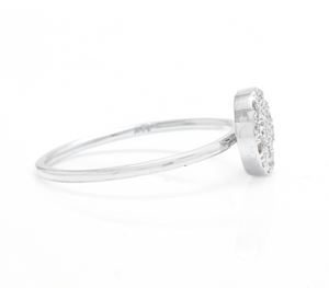 Splendid 0.15 Carats Natural Diamond 14K Solid White Gold Ring