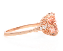 Load image into Gallery viewer, 3.60 Carats Natural Morganite and Diamond 14K Solid Rose Gold Ring