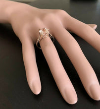 Load image into Gallery viewer, 3.60 Carats Natural Morganite and Diamond 14K Solid Rose Gold Ring