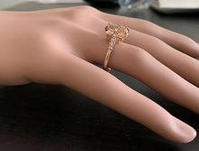 Load image into Gallery viewer, 3.60 Carats Natural Morganite and Diamond 14K Solid Rose Gold Ring