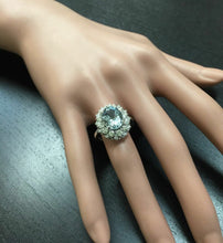 Load image into Gallery viewer, 4.30 Carats Natural Aquamarine and Diamond 14K Solid White Gold Ring