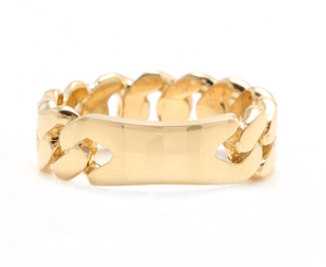 Amazing 14K Solid Yellow Gold Unisex Cuban Link Ring