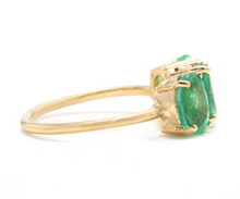 Load image into Gallery viewer, 2.50 Carats Natural Emerald and Diamond 14K Solid White Gold Ring