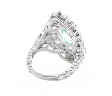 Load image into Gallery viewer, 8.10 Carats Natural Impressive Natural Aquamarine and Diamond 14K White Gold Ring