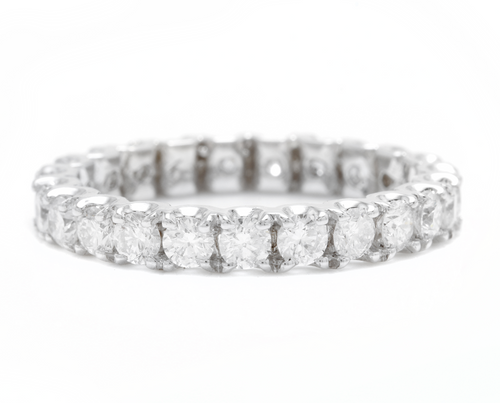 1.70 Carats Natural Diamond 14K Solid White Gold Eternity Ring
