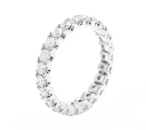 1.70 Carats Natural Diamond 14K Solid White Gold Eternity Ring