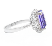 Load image into Gallery viewer, 6.45 Carats Natural Very Nice Looking Tanzanite and Diamond 14K Solid White Gold Ring
