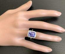 Load image into Gallery viewer, 6.45 Carats Natural Very Nice Looking Tanzanite and Diamond 14K Solid White Gold Ring