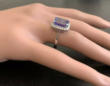Load image into Gallery viewer, 6.45 Carats Natural Very Nice Looking Tanzanite and Diamond 14K Solid White Gold Ring