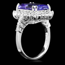 Load image into Gallery viewer, 6.60 Carats Natural Very Nice Looking Tanzanite and Diamond 14K Solid White Gold Ring
