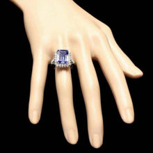 Load image into Gallery viewer, 6.60 Carats Natural Very Nice Looking Tanzanite and Diamond 14K Solid White Gold Ring