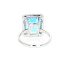 Load image into Gallery viewer, 8.35 Carats Impressive Natural Swiss Blue Topaz and Diamond 14K Solid White Gold Ring