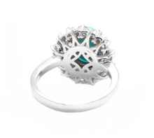 Load image into Gallery viewer, 3.50 Carats Impressive Natural Turquoise and Diamond 14K White Gold Ring