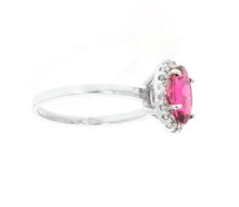 Load image into Gallery viewer, 2.25 Carats Natural Very Nice Looking Tourmaline and Diamond 14K Solid White Gold Ring