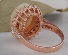 Load image into Gallery viewer, 6.80 Carats Natural Impressive Australian Opal and Diamond 14K Solid Rose Gold Ring