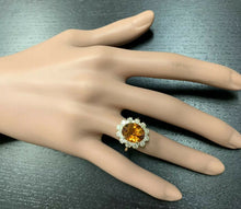 Load image into Gallery viewer, 7.15 Carats Exquisite Natural Madeira Citrine and Diamond 14K Solid Yellow Gold Ring