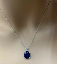 Load image into Gallery viewer, 8.55Ct Natural Sapphire and Diamond 14K Solid White Gold Necklace