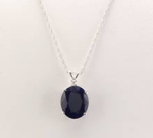 Load image into Gallery viewer, 8.55Ct Natural Sapphire and Diamond 14K Solid White Gold Necklace