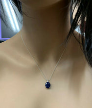 Load image into Gallery viewer, 8.55Ct Natural Sapphire and Diamond 14K Solid White Gold Necklace
