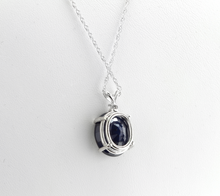 Load image into Gallery viewer, 8.55Ct Natural Sapphire and Diamond 14K Solid White Gold Necklace