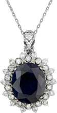 Load image into Gallery viewer, 9.30Ct Natural Sapphire and Diamond 14K Solid White Gold Necklace