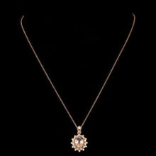 Load image into Gallery viewer, 3.65Ct Natural Morganite and Diamond 14K Solid Rose Gold Necklace