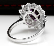 Load image into Gallery viewer, 3.60 Carats Natural Amethyst and Diamond 14K Solid White Gold Ring
