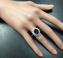 Load image into Gallery viewer, 3.60 Carats Natural Amethyst and Diamond 14K Solid White Gold Ring