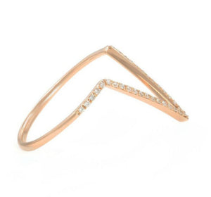 Splendid 0.15 Carats Natural Diamond 14K Solid Rose Gold Ring