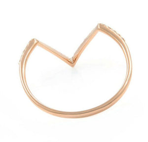 Splendid 0.15 Carats Natural Diamond 14K Solid Rose Gold Ring