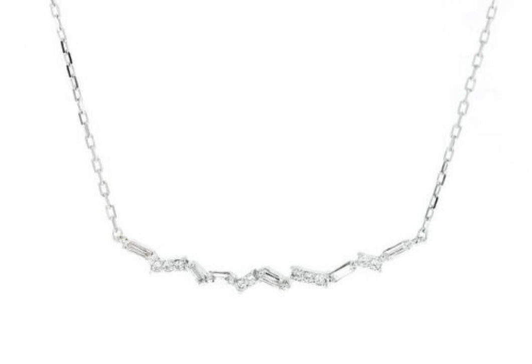 0.40Ct Splendid 14k Solid White Gold Chain Necklace