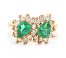 Load image into Gallery viewer, 2.70 Carats Natural Emerald and Diamond 14K Solid White Gold Ring