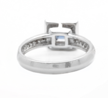 Load image into Gallery viewer, 1.50 Carats Exquisite Natural Ceylon Blue Sapphire and Diamond 14K Solid White Gold Ring