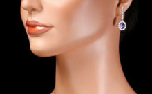 Load image into Gallery viewer, Exquisite 5.25 Carats Natural Tanzanite and Diamond 14K Solid White Gold Earrings