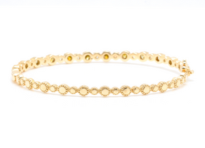 Very Impressive 1.84 Carats Natural Fancy Color Diamond 14K Solid Yellow Gold Bangle Bracelet
