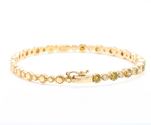 Very Impressive 1.84 Carats Natural Fancy Color Diamond 14K Solid Yellow Gold Bangle Bracelet