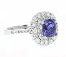 Load image into Gallery viewer, 4.10 Carats Natural Very Nice Looking Tanzanite and Diamond 14K Solid White Gold Ring