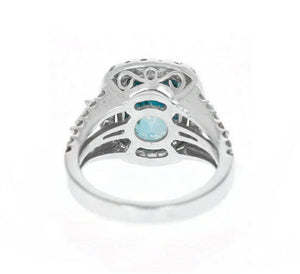 9.75 Carats Natural Very Nice Looking Zircon and Diamond 14K Solid White Gold Ring