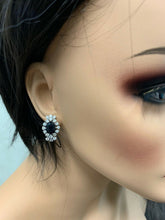 Load image into Gallery viewer, Exquisite 8.00 Carats Natural Sapphire and Diamond 14K Solid White Gold Earrings