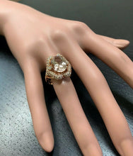 Load image into Gallery viewer, 6.15 Carats Impressive Natural Morganite and Diamond 14K Solid Rose Gold Ring