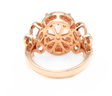 Load image into Gallery viewer, 4.50 Carats Impressive Natural Morganite and Diamond 14K Solid Rose Gold Ring