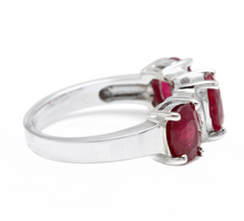 Load image into Gallery viewer, 4.15 Carats Impressive Natural Red Ruby and Diamond 14K White Gold Ring