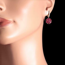 Load image into Gallery viewer, 6.55ct Ruby and Natural Diamond 14k Solid White Gold Earrings