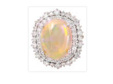 Load image into Gallery viewer, 8.31 Carats Natural Impressive Ethiopian Opal and Diamond 14K Solid White Gold Ring