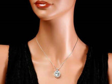 Load image into Gallery viewer, 6.80ct Natural Aquamarine and Diamond 14k Solid White Gold Necklace