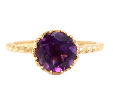 Load image into Gallery viewer, 2.00 Carats Natural Amethyst 14k Solid Yellow Gold Ring